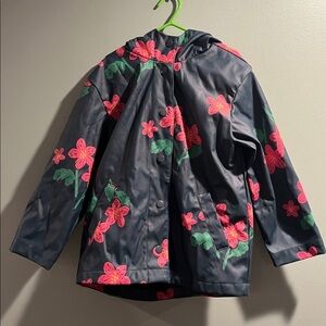 Old navy floral water resistant Hooded Jacket girls small